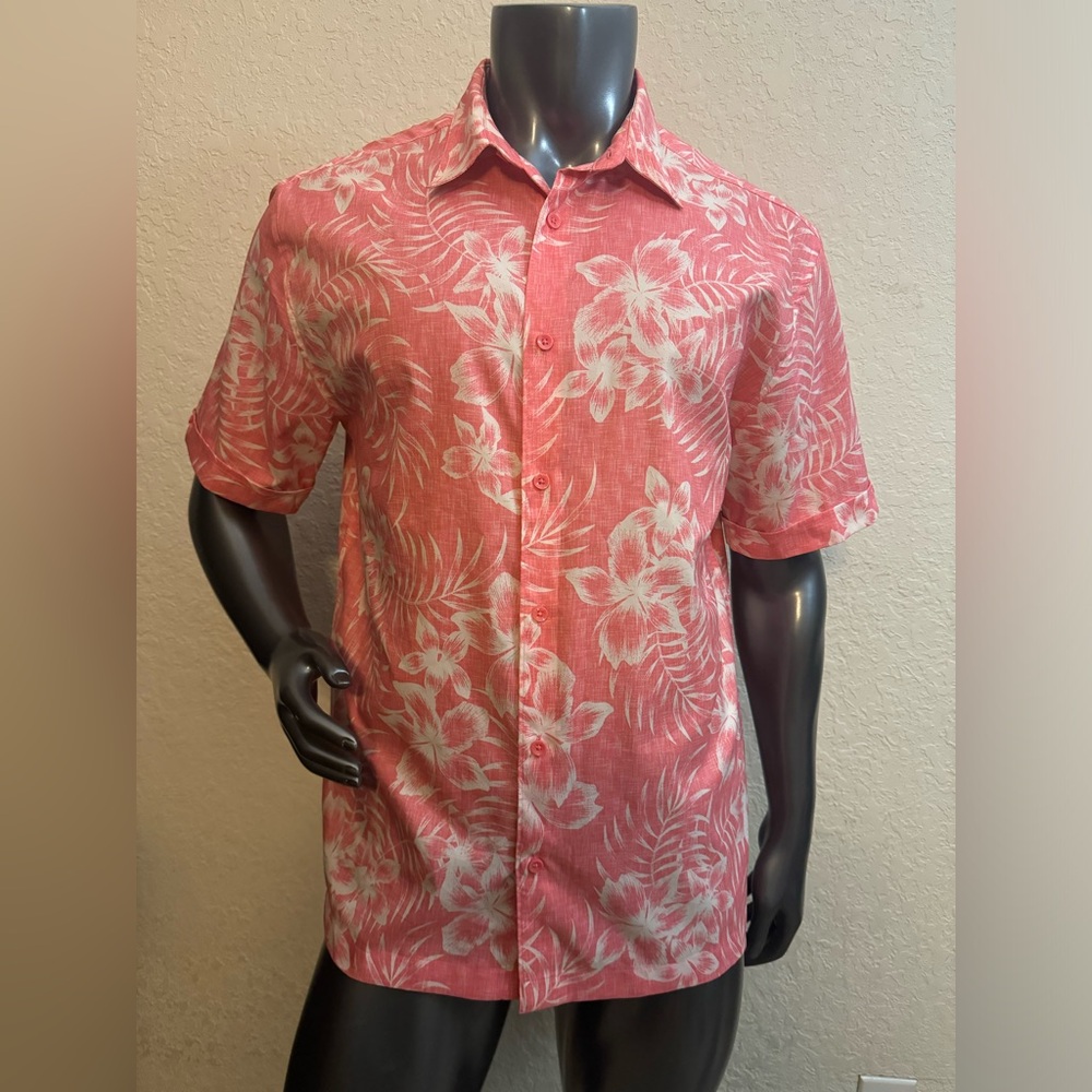 Café Luna Mens Large tropical Hawaiian Short Sleeve Button up Summer vacation